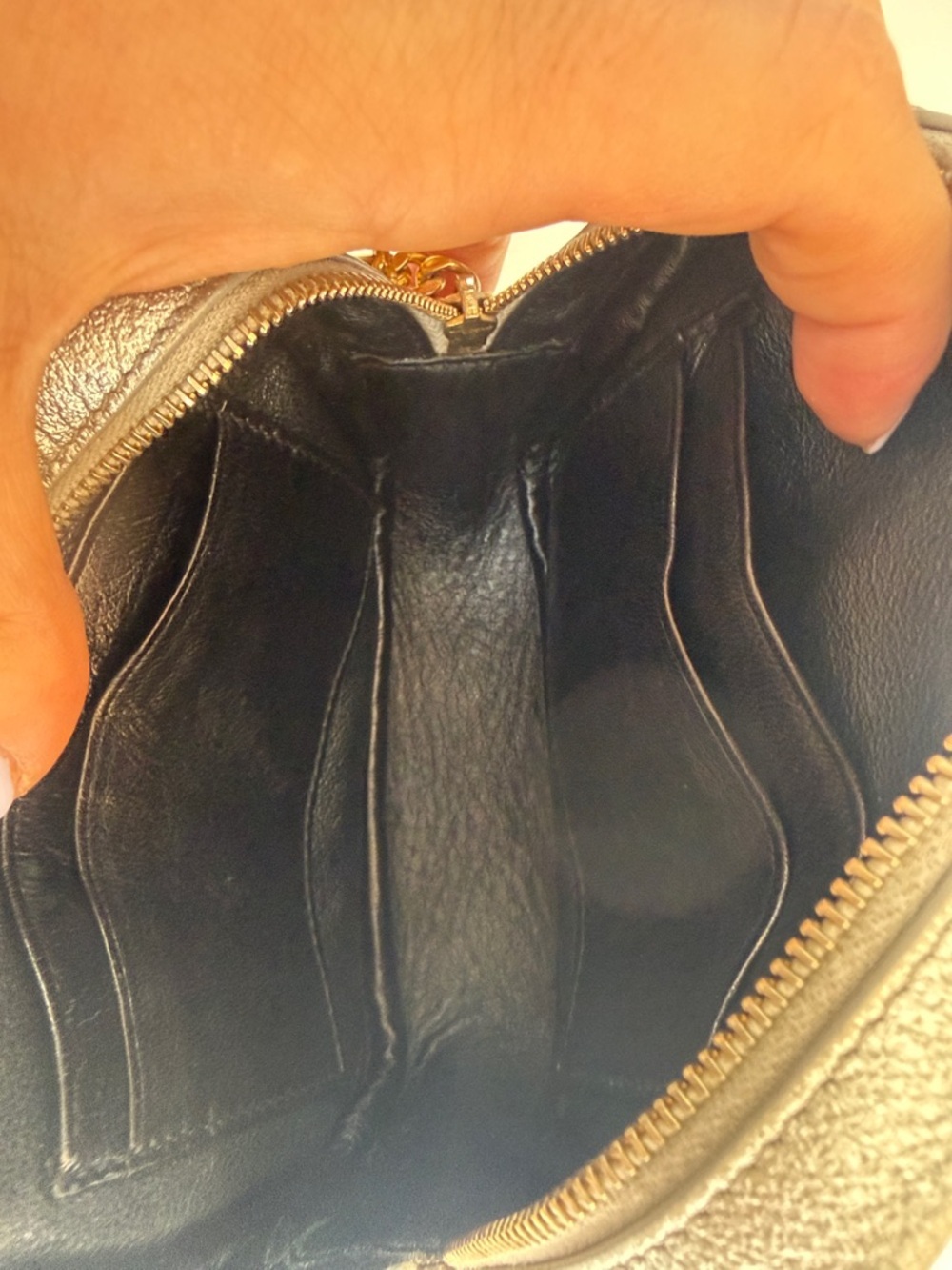Saint Laurent Metallic Silver Camera Crossbody with Fringe Zipper Pull - Picture 8 of 12